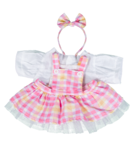 Geruite roze schort Outfit